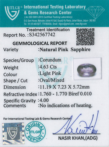 Pink Sapphire - 4.63 Carat