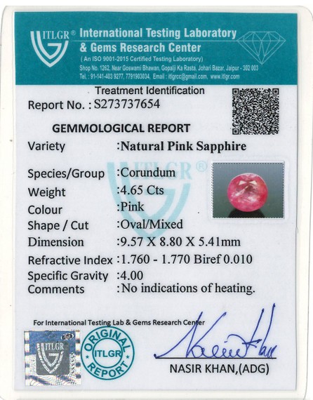 Pink Sapphire - 4.65 Carat