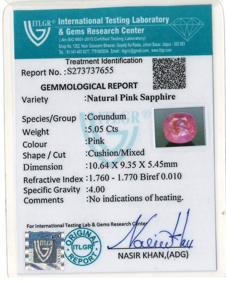 Pink Sapphire - 5.05 Carat