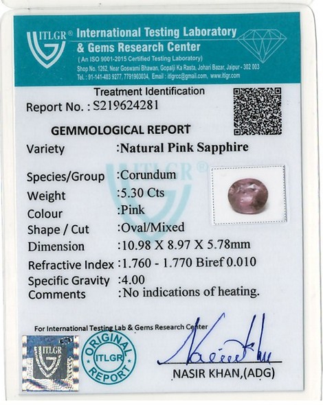 Pink Sapphire - 5.30 Carat