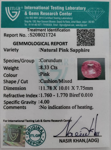 Pink Sapphire - 8.33 Carat