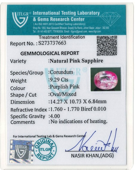 Pink Sapphire - 9.29 Carat