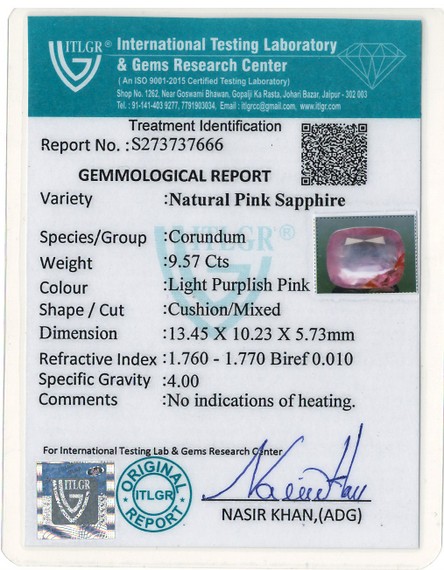 Pink Sapphire - 9.57 Carat