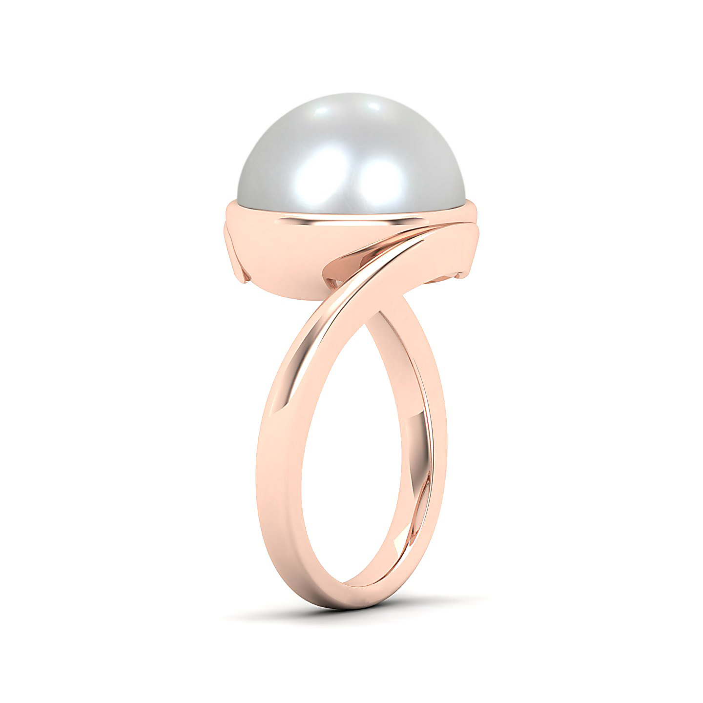 The curvy pearl gold ring