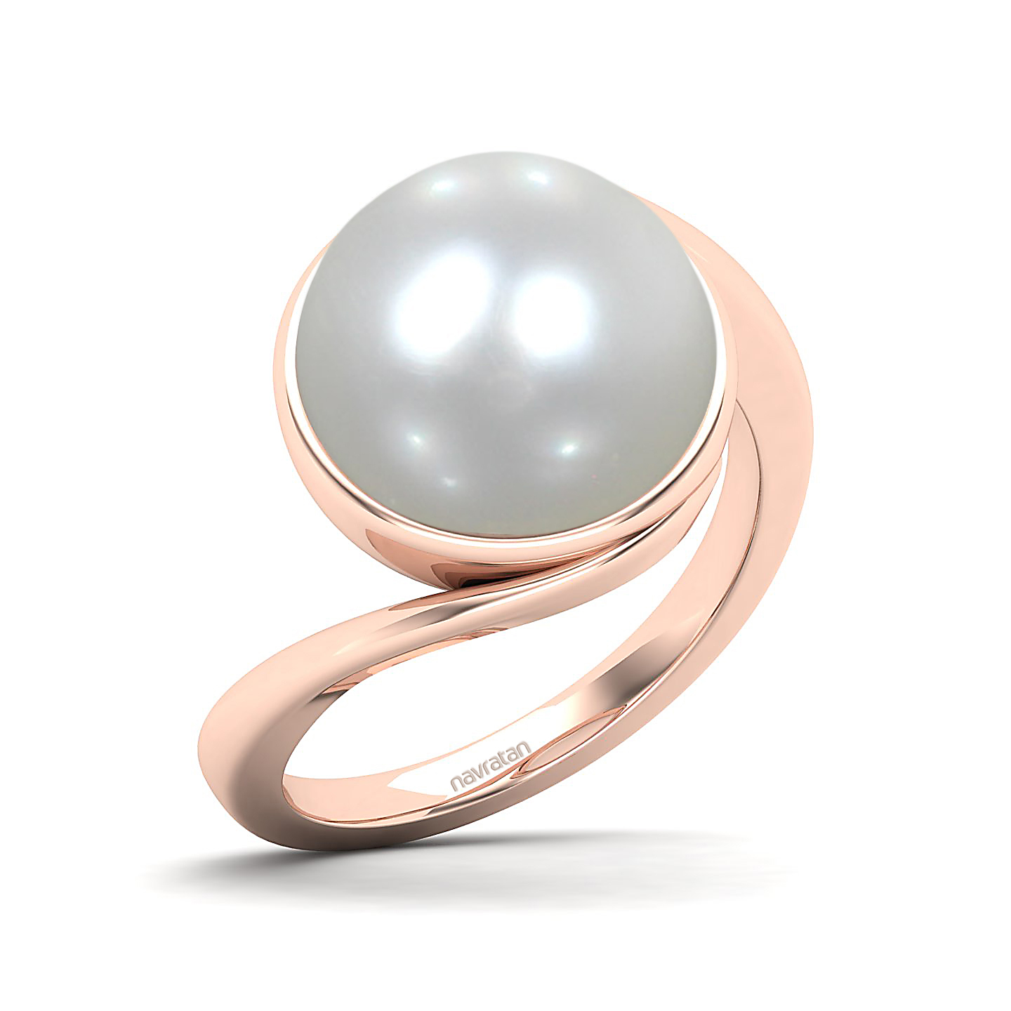 The curvy pearl gold ring