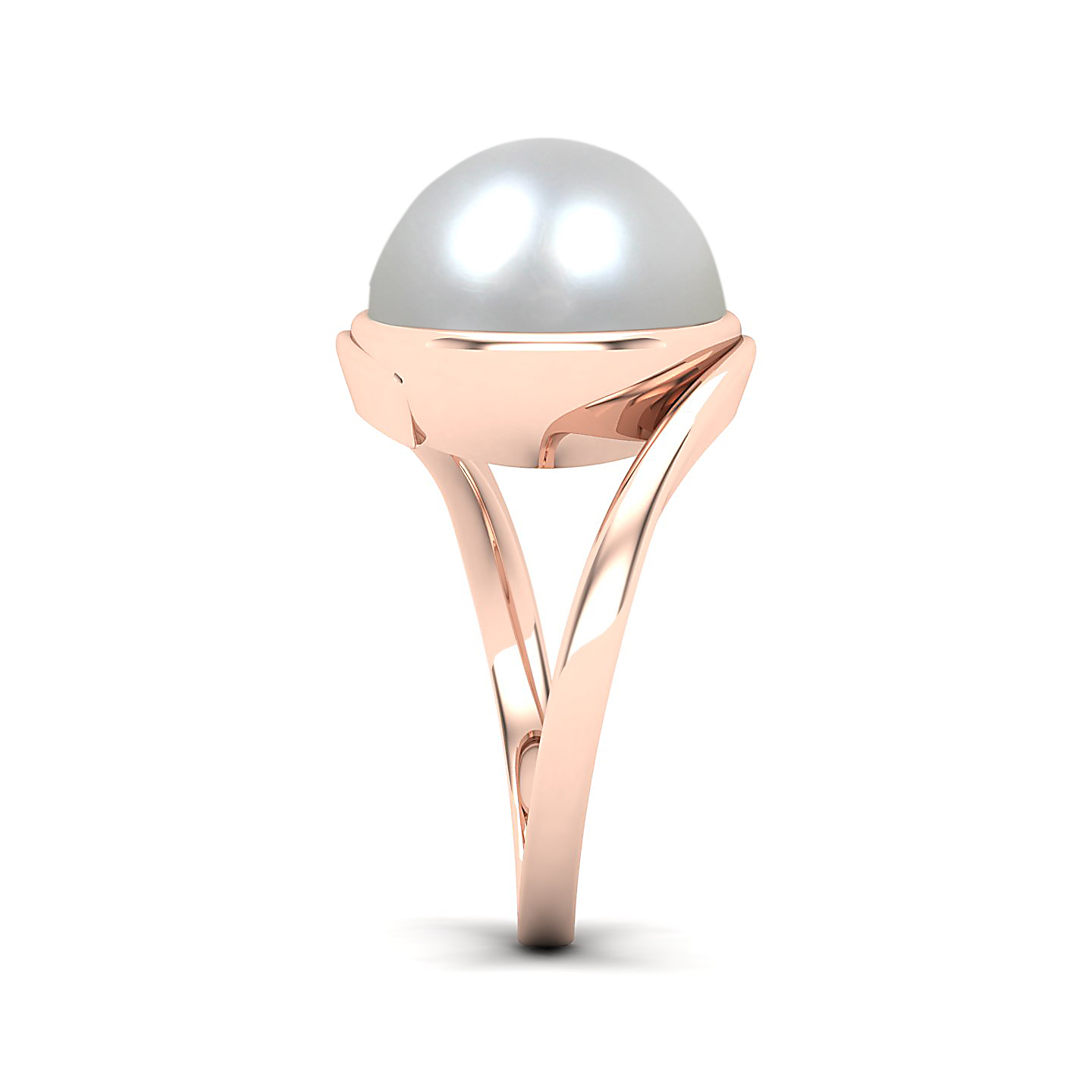 The curvy pearl gold ring