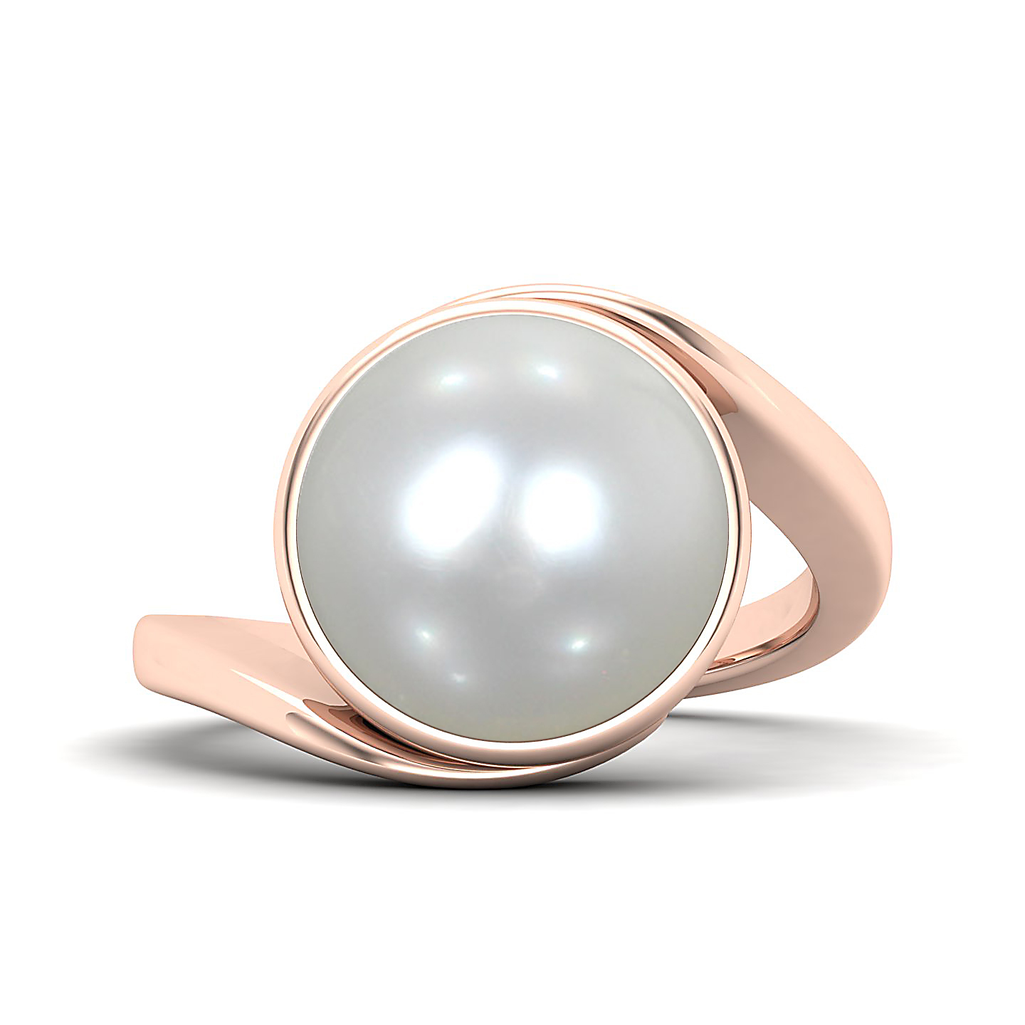 The curvy pearl gold ring