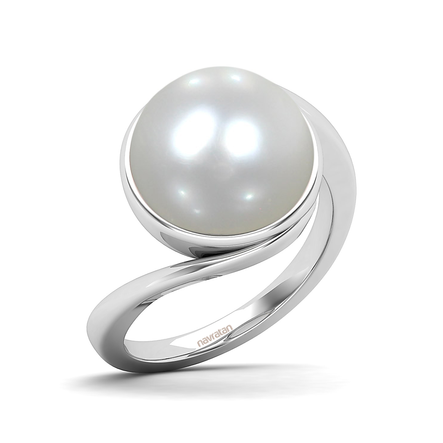 The curvy pearl gold ring