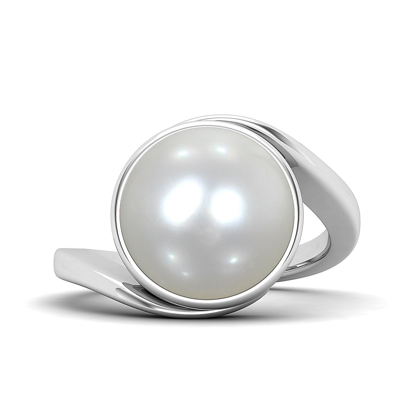 The curvy pearl gold ring