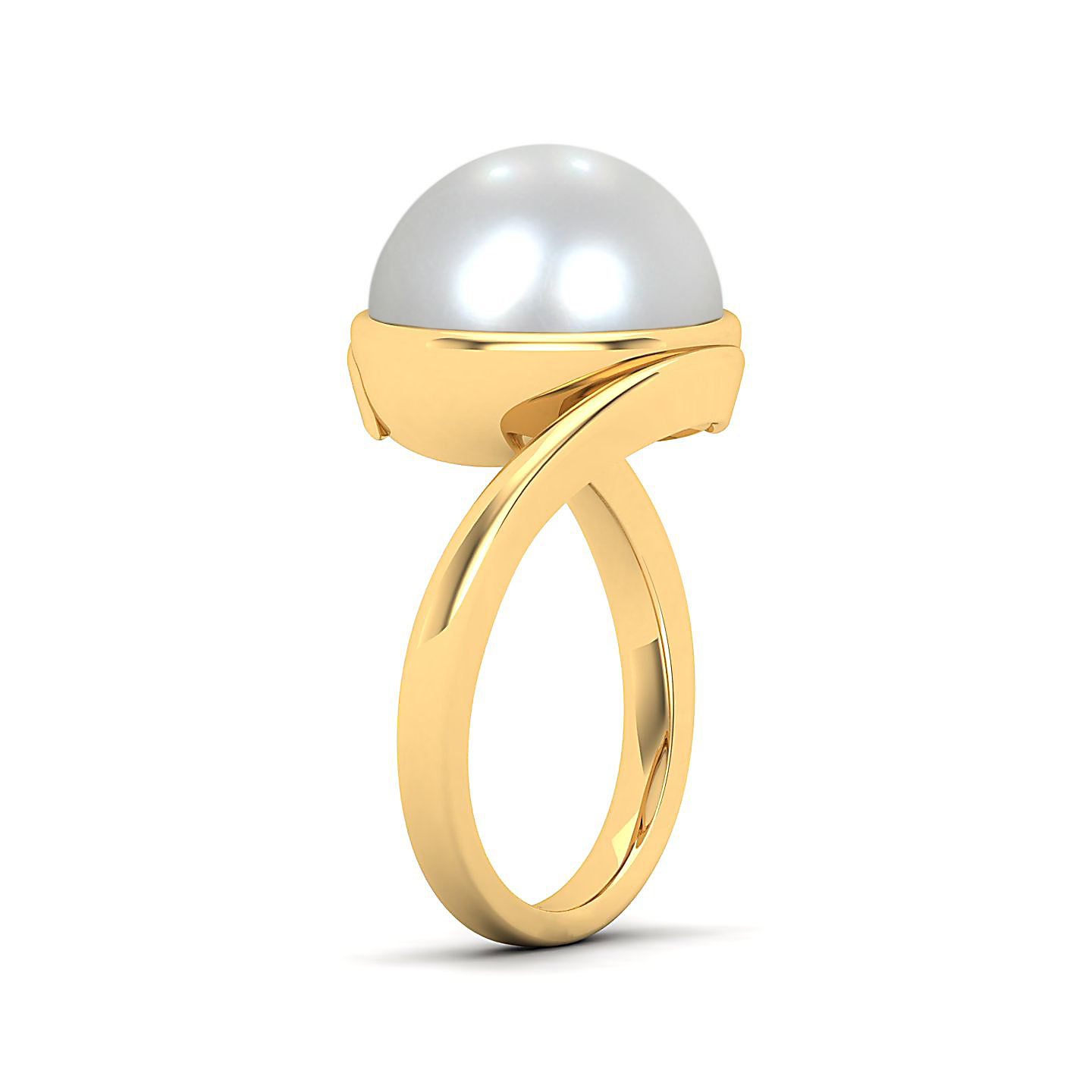 The curvy pearl gold ring