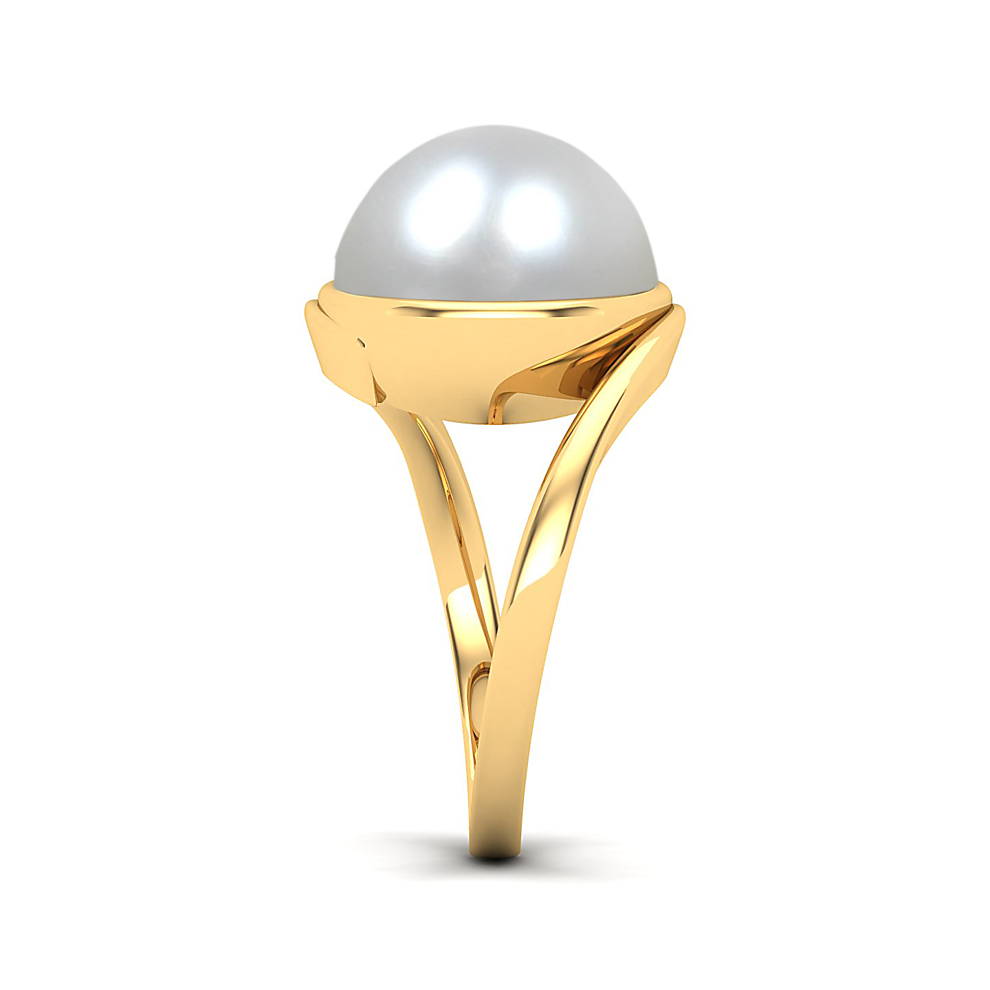 The curvy pearl gold ring