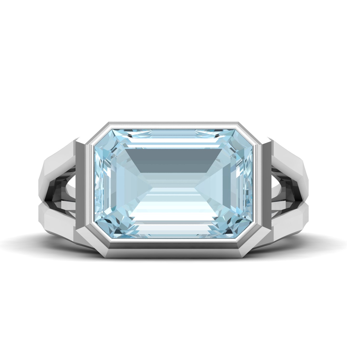 Pristine Split Shank AquamarineRing