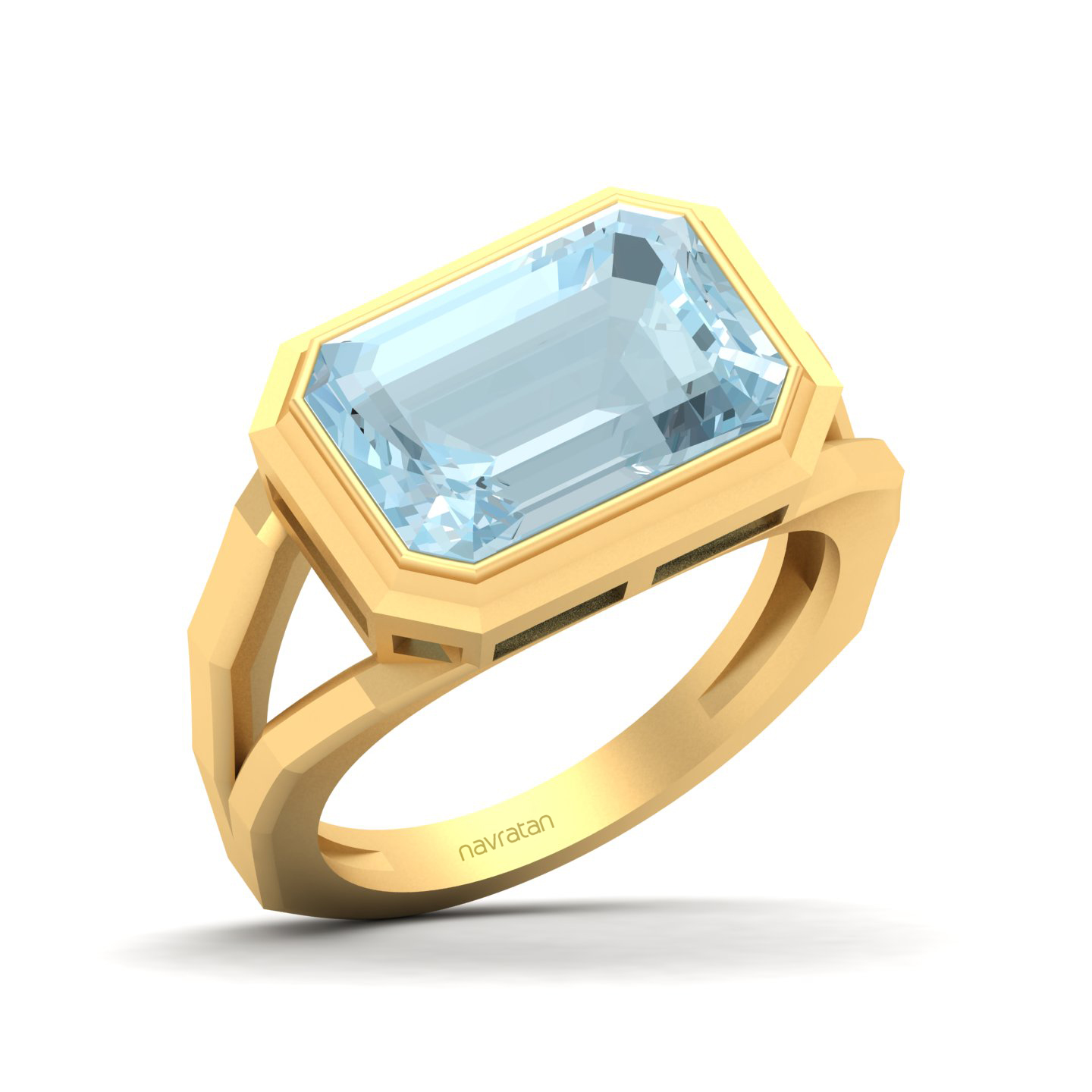 Pristine Split Shank AquamarineRing