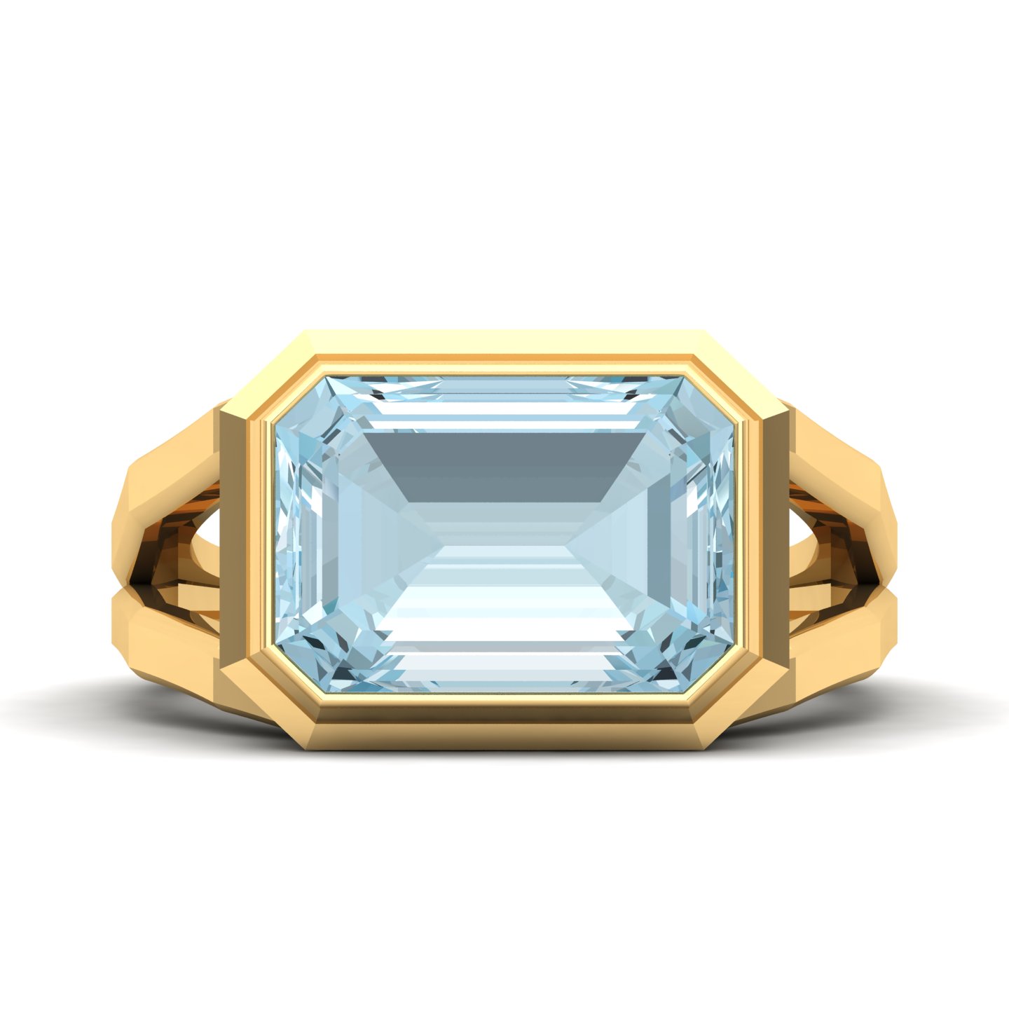 Pristine Split Shank AquamarineRing