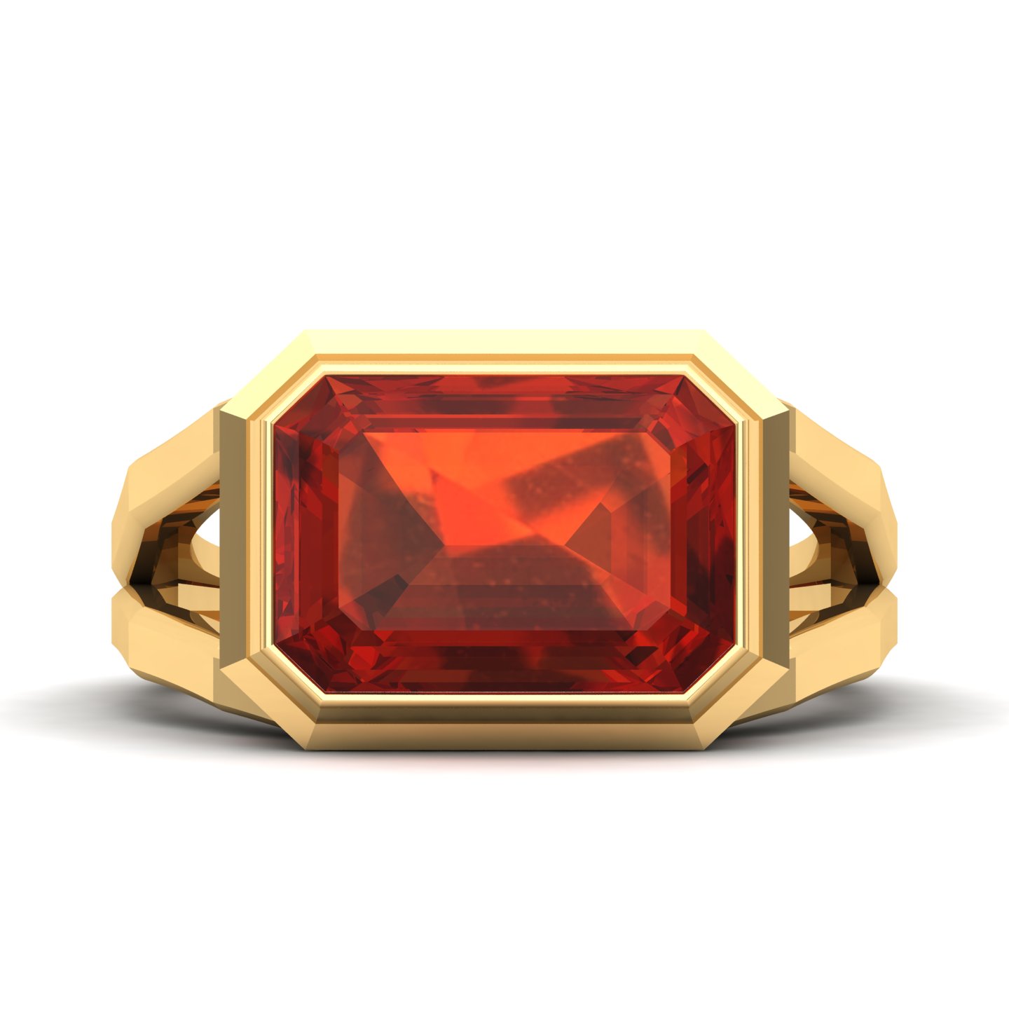 Pristine Split Shank Hessonite Ring