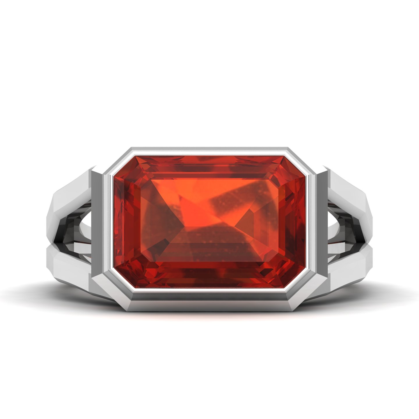 Pristine Split Shank Hessonite Ring