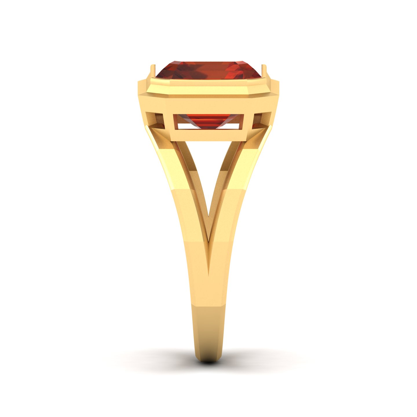 Pristine Split Shank Hessonite Ring