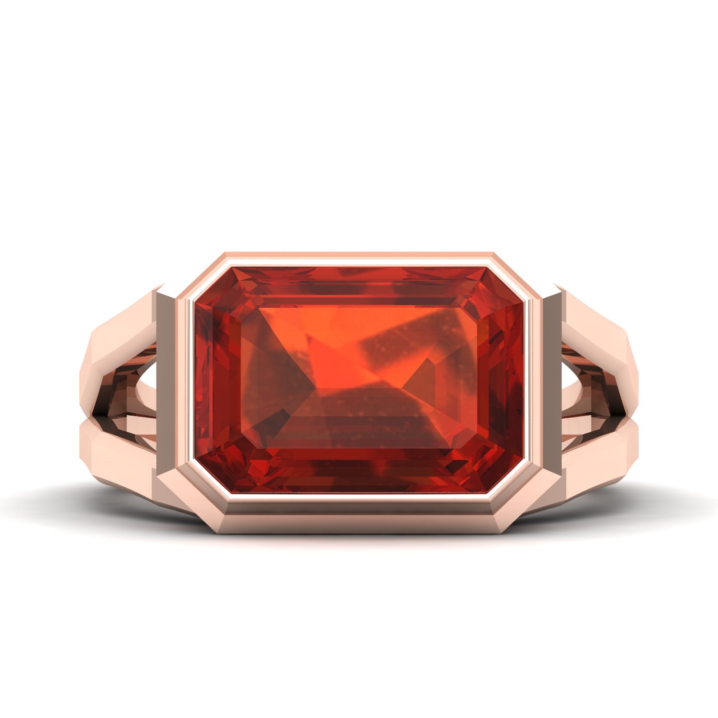 Pristine Split Shank Hessonite Ring
