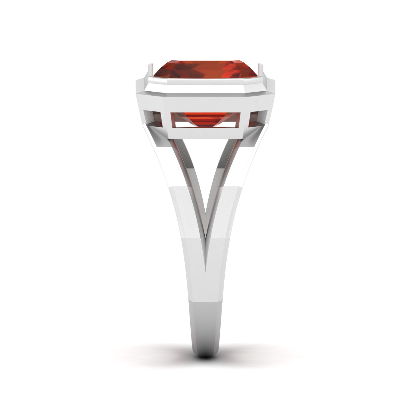 Pristine Split Shank Hessonite Ring