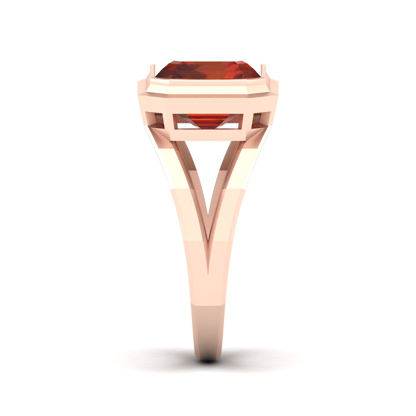 Pristine Split Shank Hessonite Ring