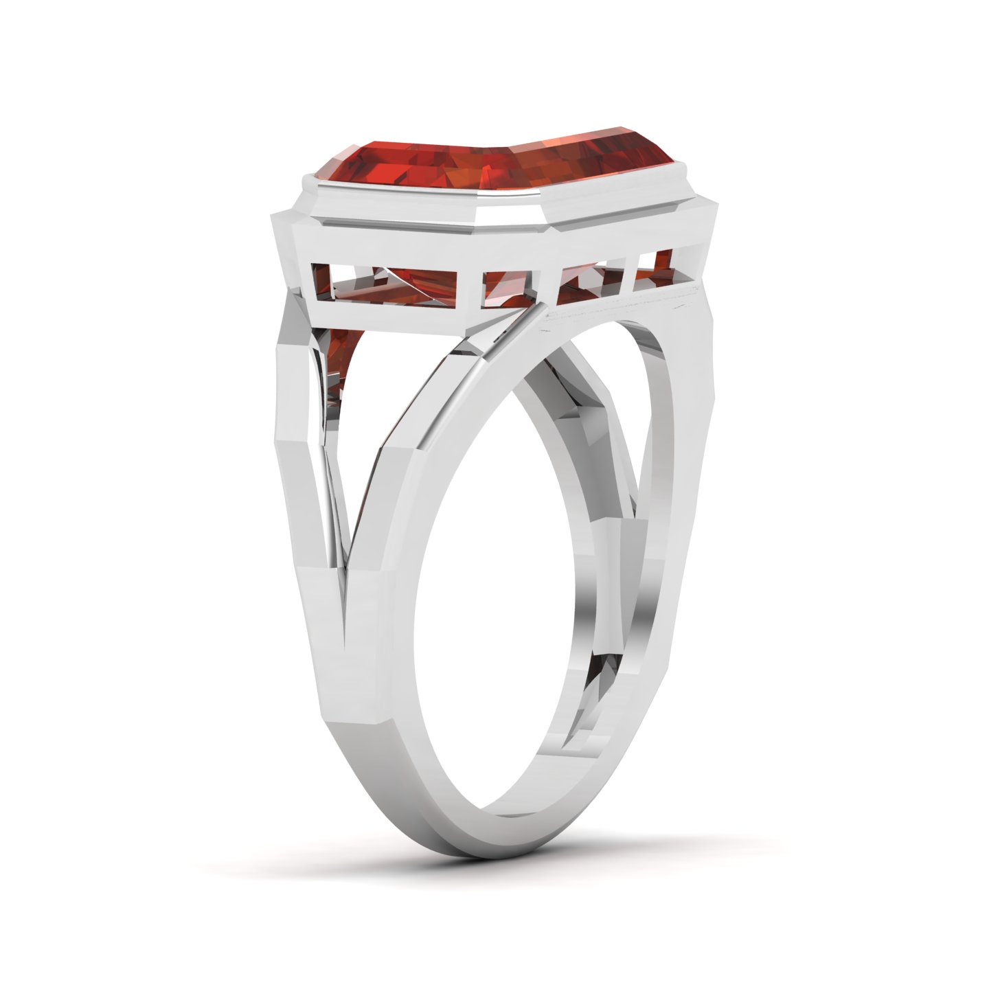 Pristine Split Shank Hessonite Ring