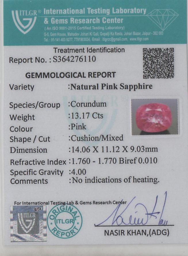 Pink Sapphire - 13.17 Carat