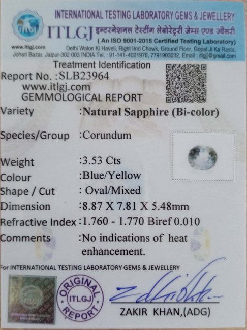 Bi-Colour Sapphire - 3.53 Carat