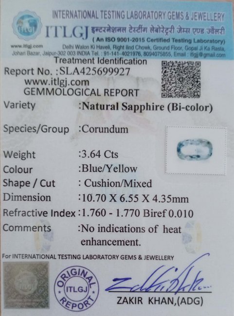 Bi-Colour Sapphire - 3.64 Carat
