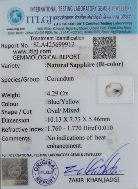 Bi-Colour Sapphire - 4.29 Carat