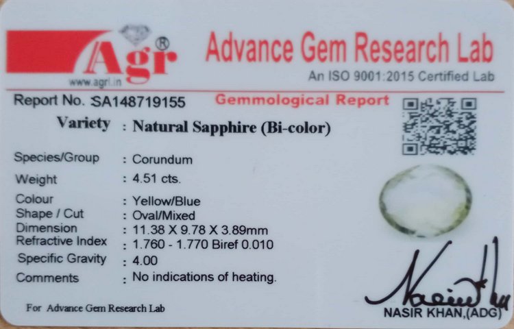 Bi-Colour Sapphire - 4.51 Carat