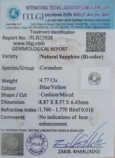 Bi-Colour Sapphire - 4.77 Carat