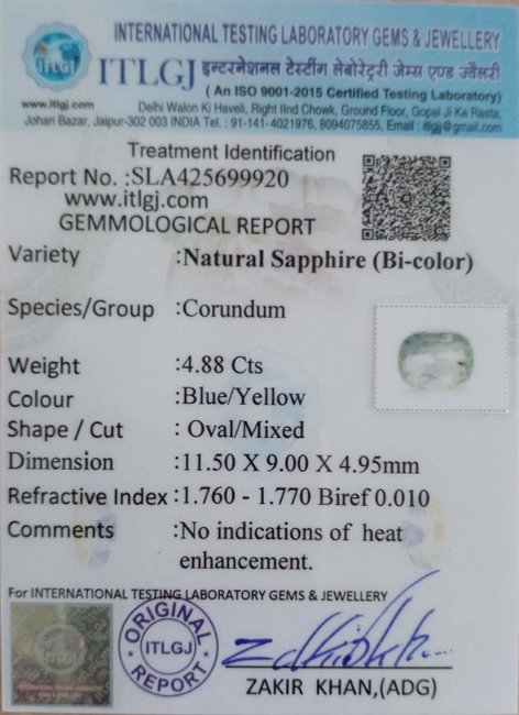 Bi-Colour Sapphire - 4.88 Carat