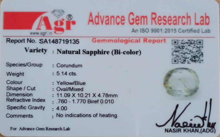 Bi-Colour Sapphire - 5.14 Carat
