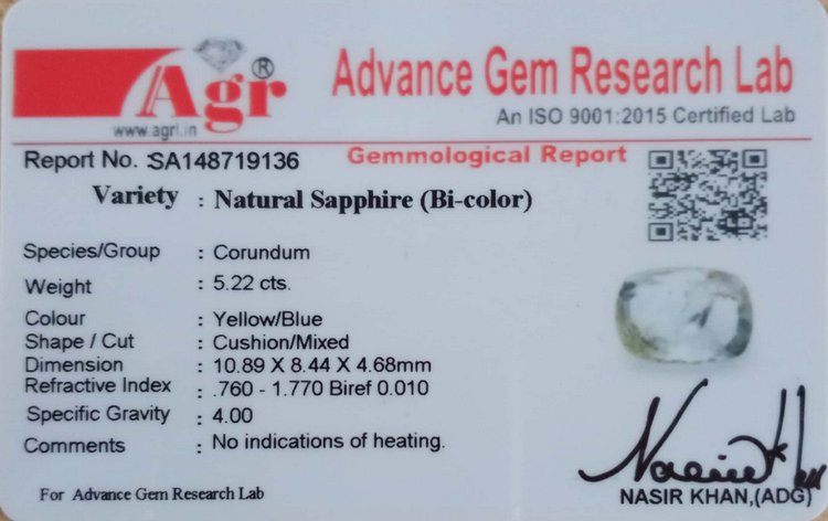 Bi-Colour Sapphire - 5.22 Carat