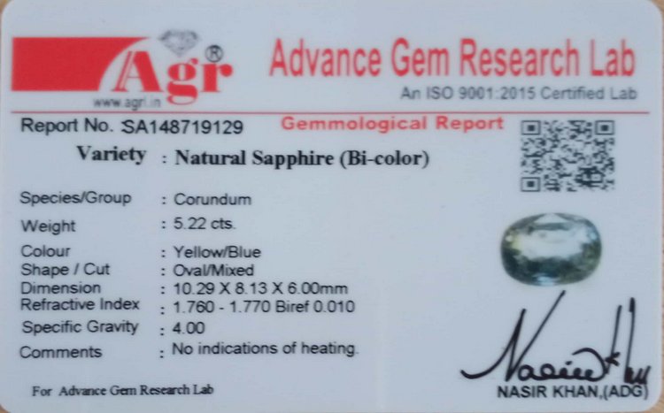 Bi-Colour Sapphire - 5.22 Carat