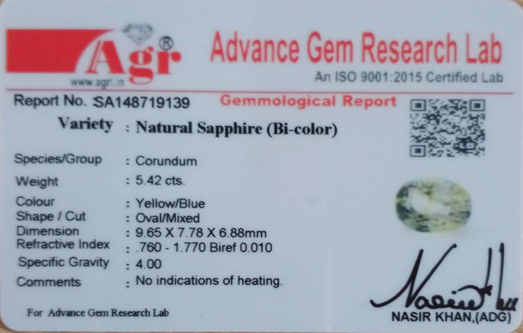 Bi-Colour Sapphire - 5.42 Carat