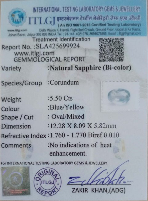 Bi-Colour Sapphire - 5.50 Carat