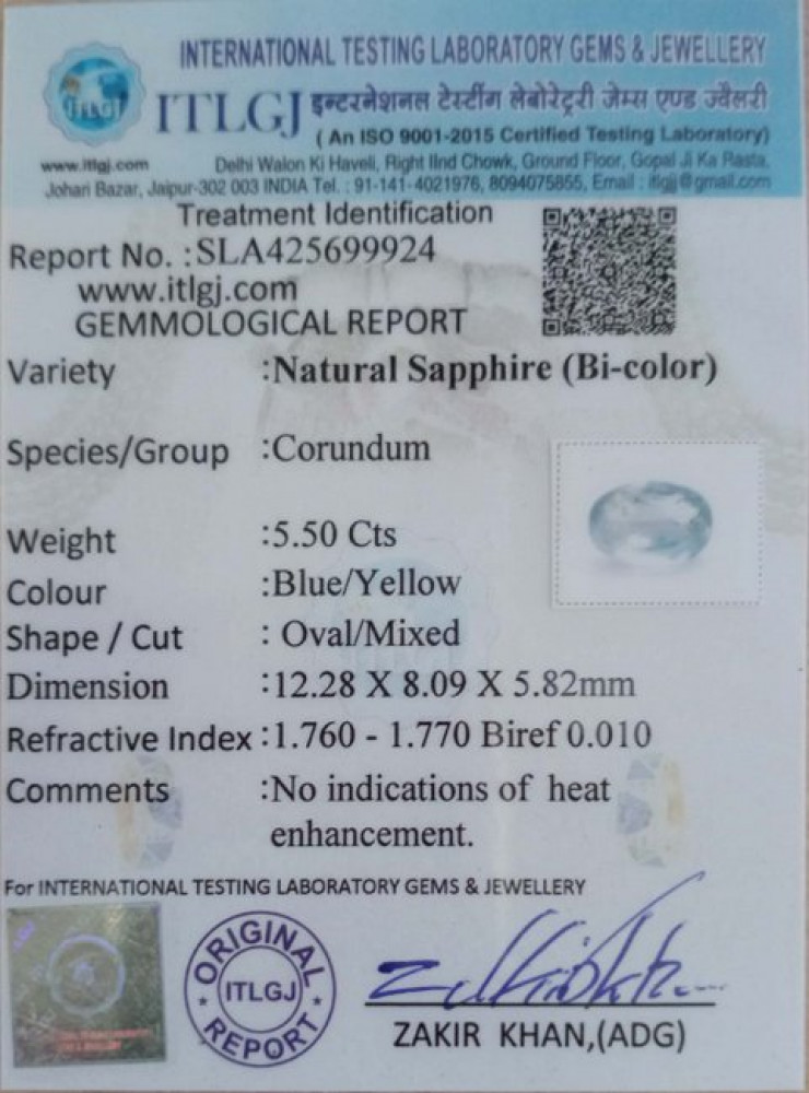 Bi-Colour Sapphire - 5.50 Carat