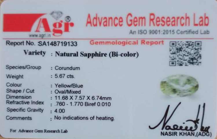 Bi-Colour Sapphire - 5.67 Carat