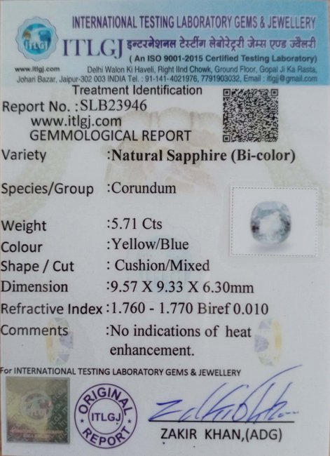 Bi-Colour Sapphire - 5.71 Carat