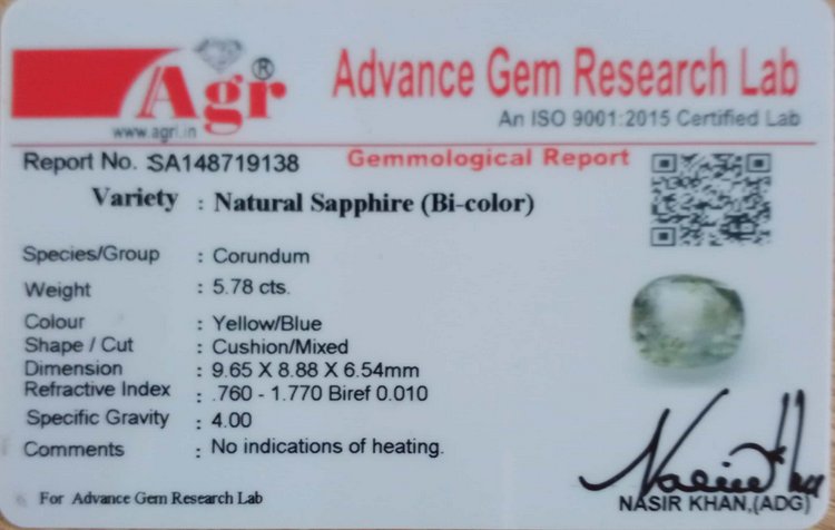 Bi-Colour Sapphire - 5.78 Carat
