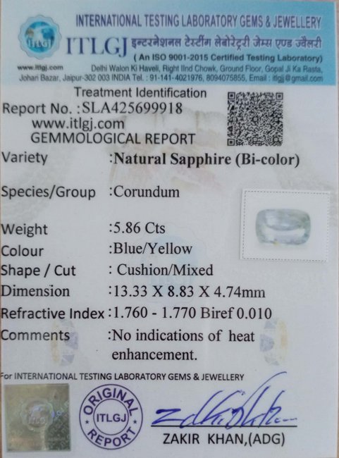 Bi-Colour Sapphire - 5.86 Carat