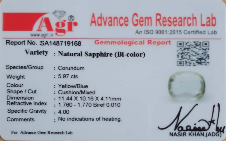 Bi-Colour Sapphire - 5.97 Carat