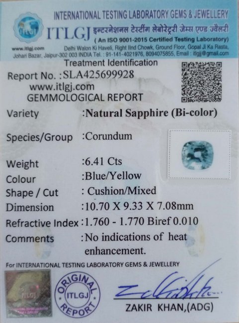Bi-Colour Sapphire - 6.41 Carat