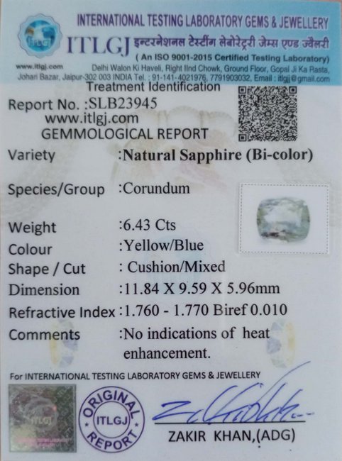 Bi-Colour Sapphire - 6.43 Carat