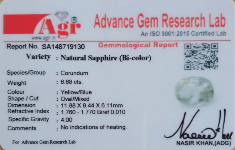 Bi-Colour Sapphire - 6.68 Carat