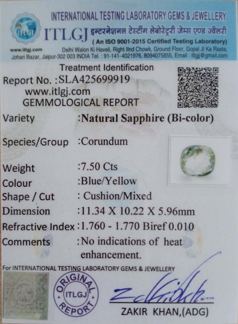 Bi-Colour Sapphire - 7.50 Carat