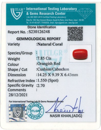 Red Coral - 7.85 Carat