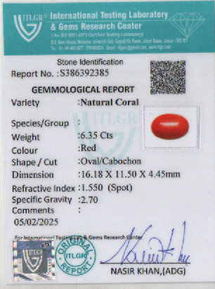 Red Coral - 6.35 Carat
