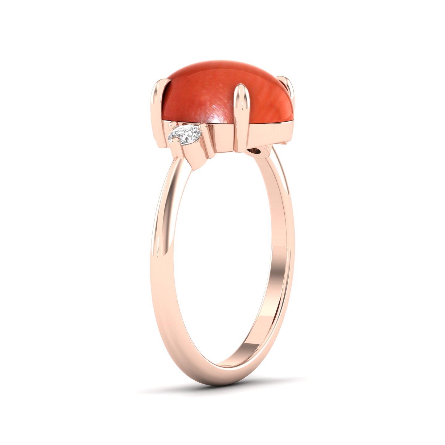 The Ornamental Asscher Red Coral Ring